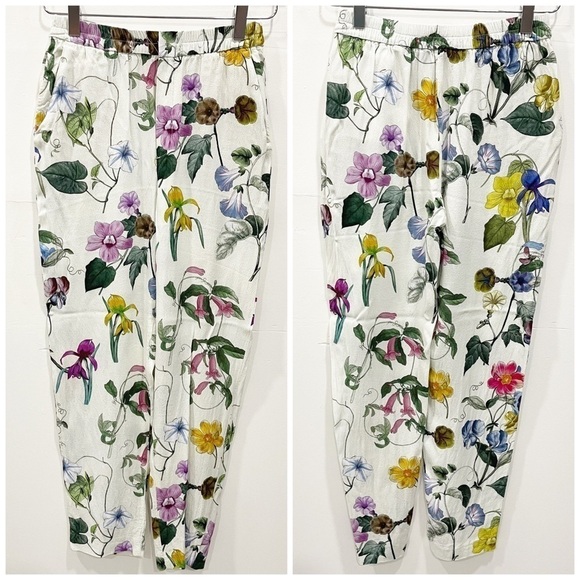 Zara Woman Lightweight Floral Jogger Pants Small - Picture 1 of 5